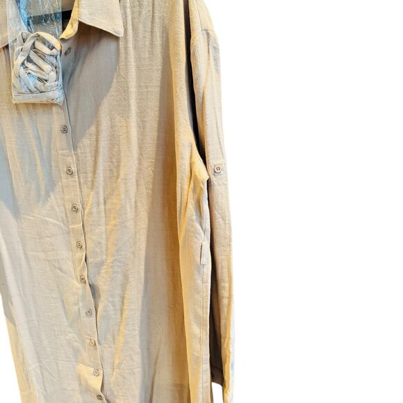 BTFBM Brand Tan Button-Down Shirtdress-NWT Size o/s - Picture 5 of 7